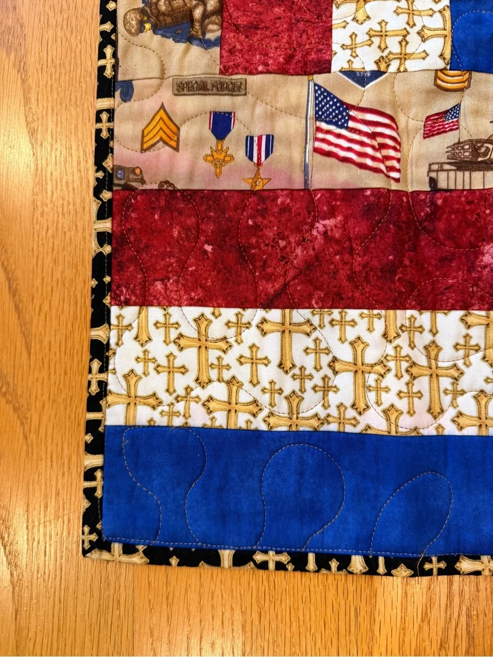 Soldier’s Quilt of Valor, 68”x48” U.S. Army Special Forces Handmade Honor Patch